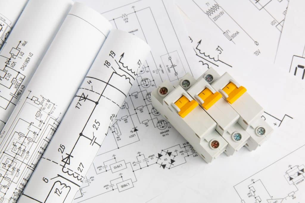 Gedruckte Schaltpläne und elektrische Leistungsschalter